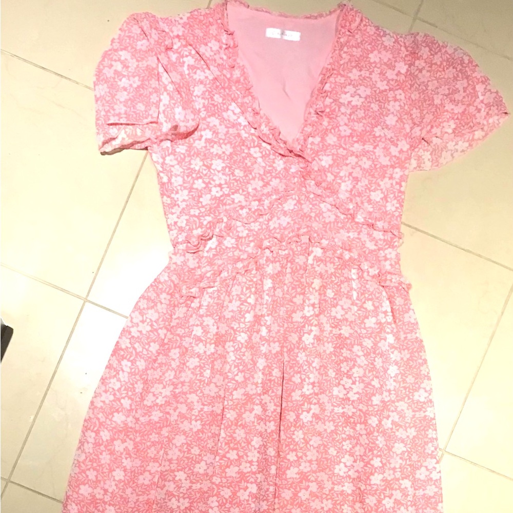 Pink floral dress S